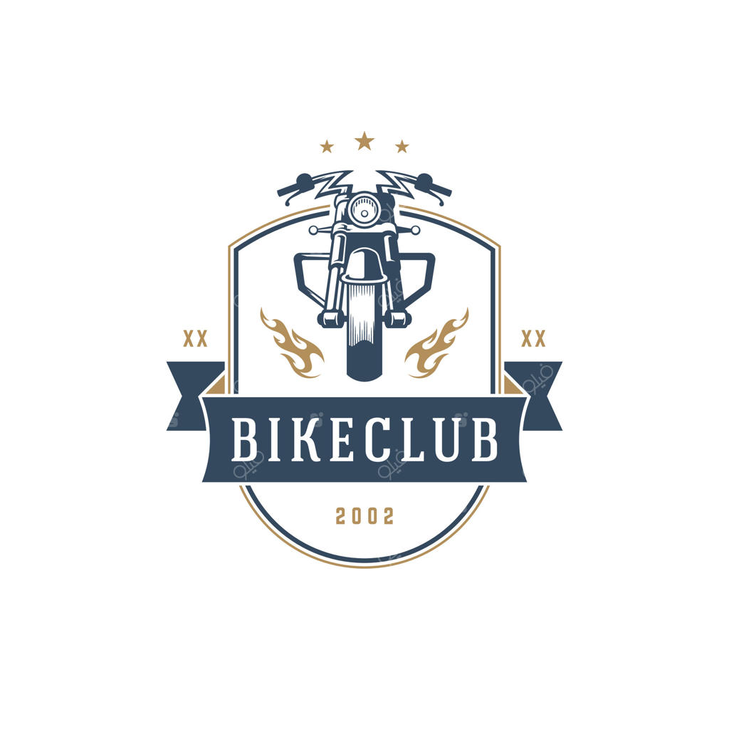 الگوی طراحی لوگوی باشگاه موتورسواری به سبک کلاسیک و قدیمی