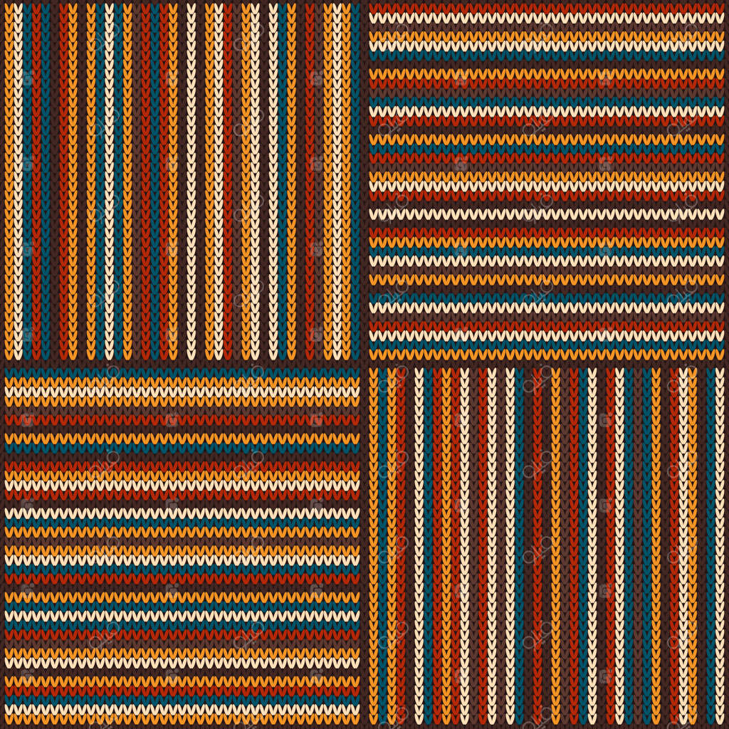 طرح بافتنی رنگارنگ راه‌راه