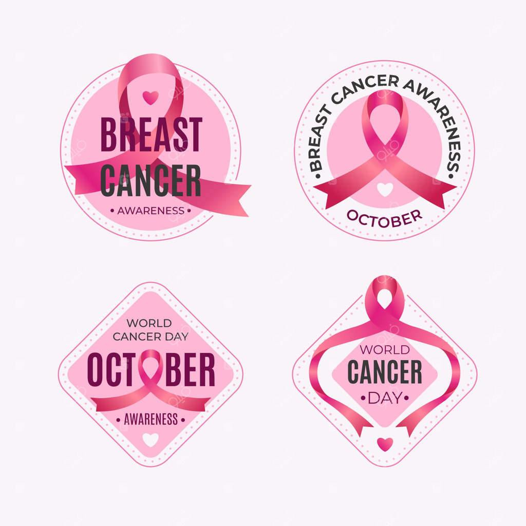 مجموعه برچسب‌های ماه آگاهی از سرطان سینه