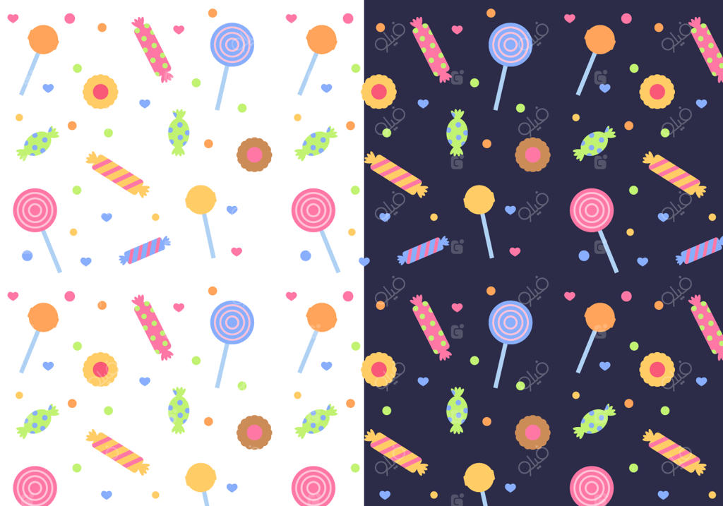 وکتور پترن آب‌نبات رایگان