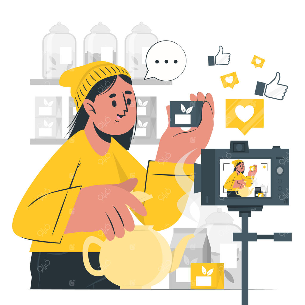 تصویرسازی مفهوم ویدئو بلاگ