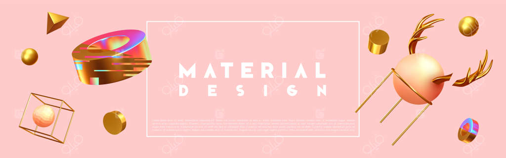 پس‌زمینه‌ی انتزاعی و شلوغ با اشیاء سه‌بعدی - شکل‌های هندسی واقعی. طراحی ناب. پوستر افقی، جلد، بنر وب‌سایت. تصویرسازی وکتور