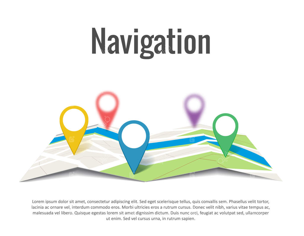 نقشه با یک نشانگر روی زمینه سفید