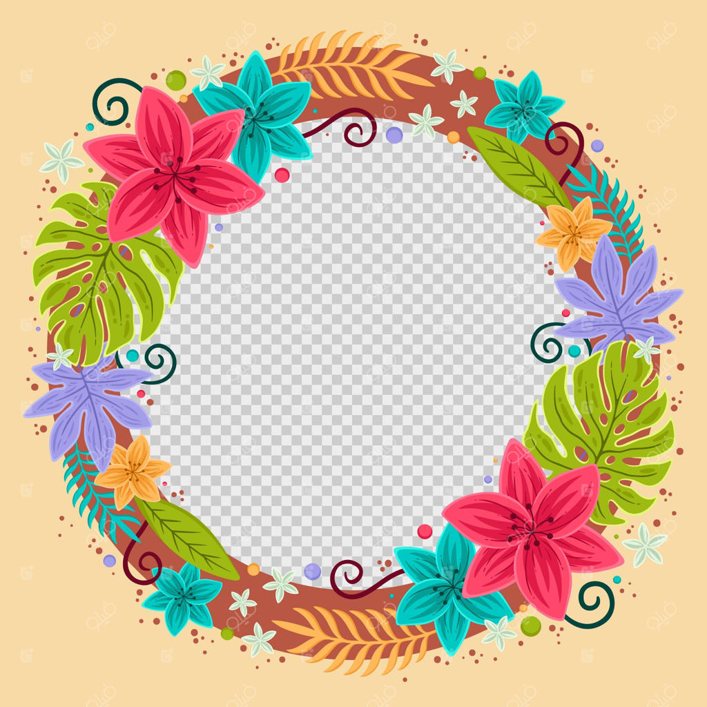 قاب دستی گل‌دار برای فیس‌بوک