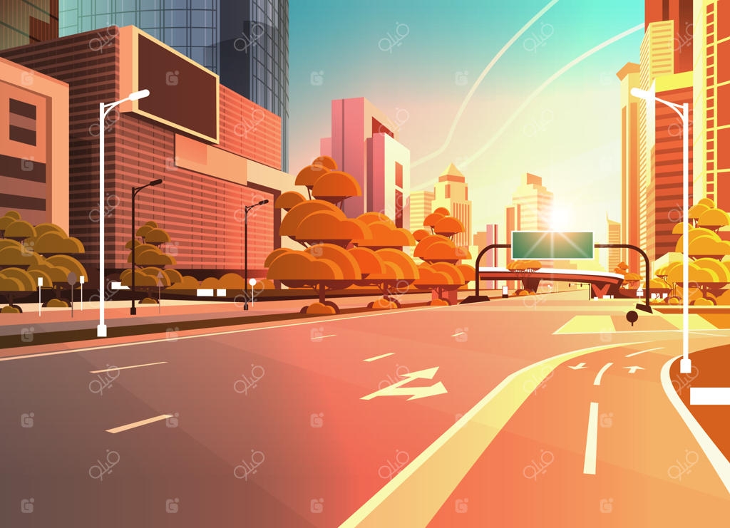 خیابان آسفالت با مسیر دوچرخه سواری