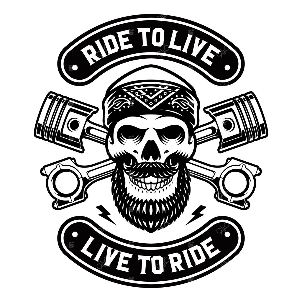 جمجمه دوچرخه‌سوار وکتور با دستمال سر