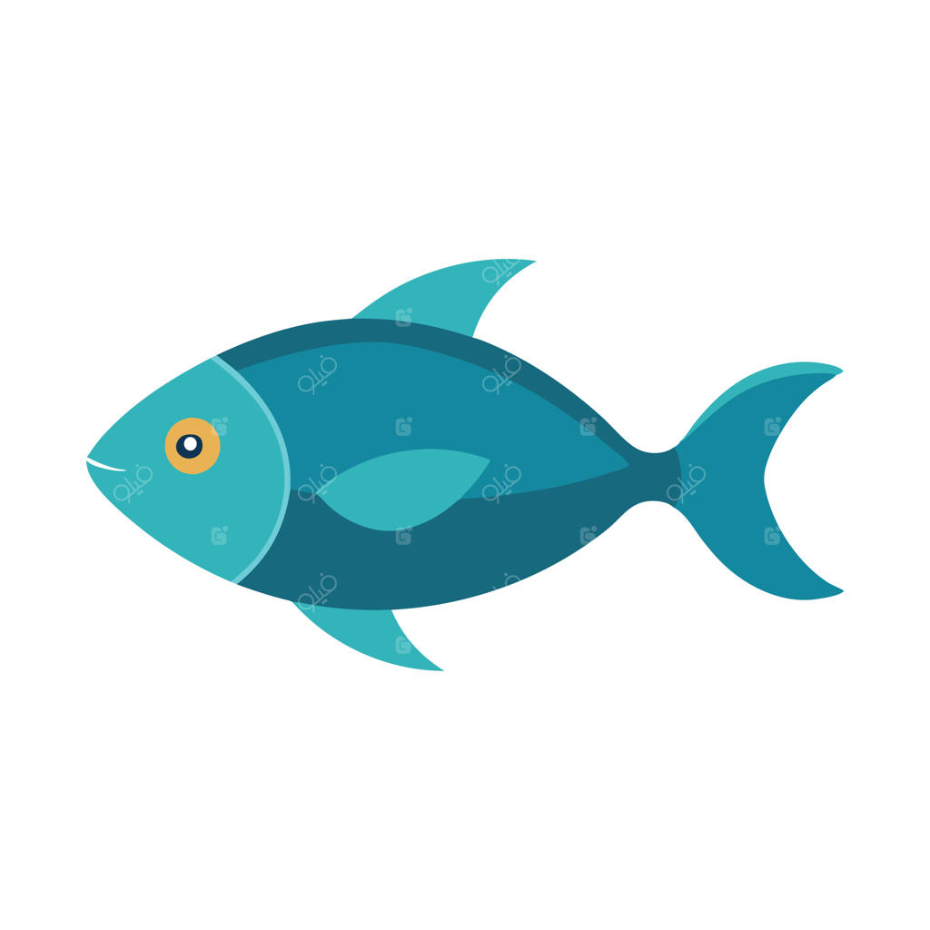 تصویرسازی وکتور تخت ماهی در پس‌زمینه سفید