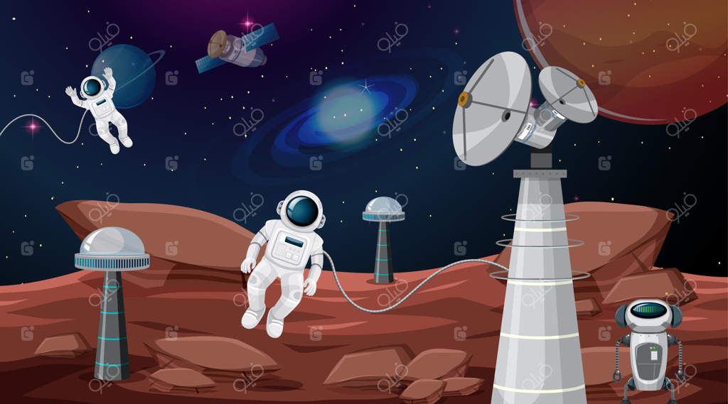 فضانوردان در منظره فضایی