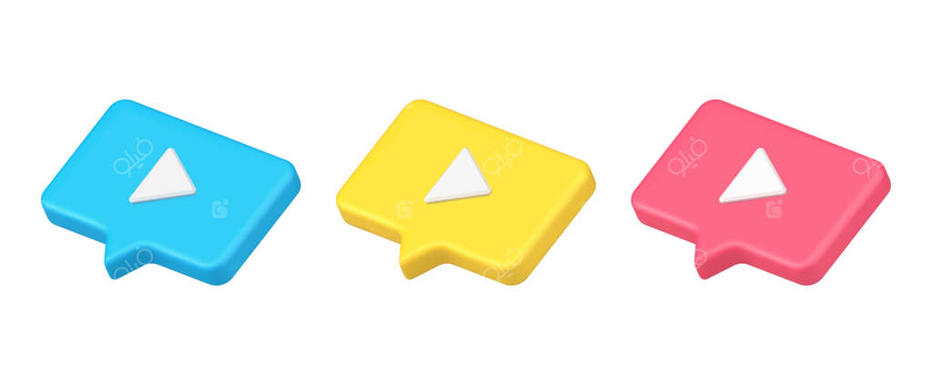 مجموعه ایزومتریک چندرنگی از دکمه‌های پخش و نکات سریع تزئینی، تصویر وکتور آیکون D