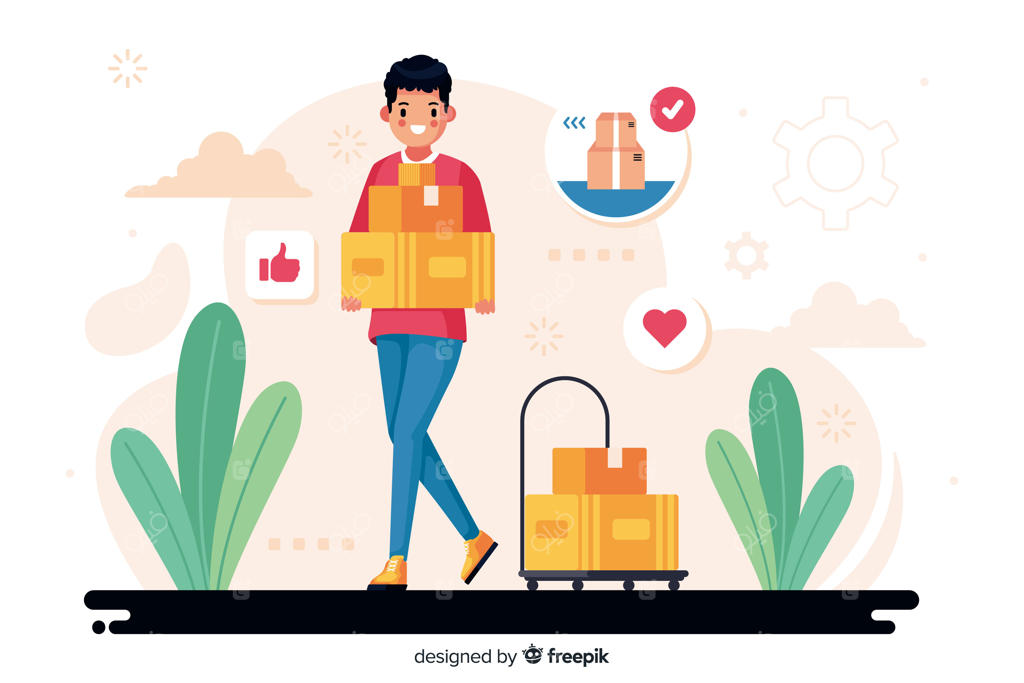 تصویرسازی مفهوم تحویل کالا