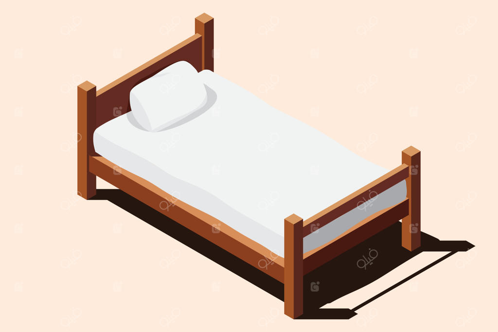طرح تخت خواب چوبی برای اتاق خواب‌های شیک و راحت Pro Vector