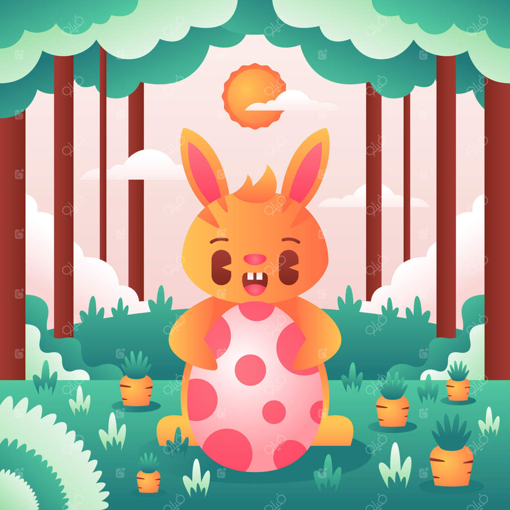 تصویرسازی جشن عید پاک با گرادیانت