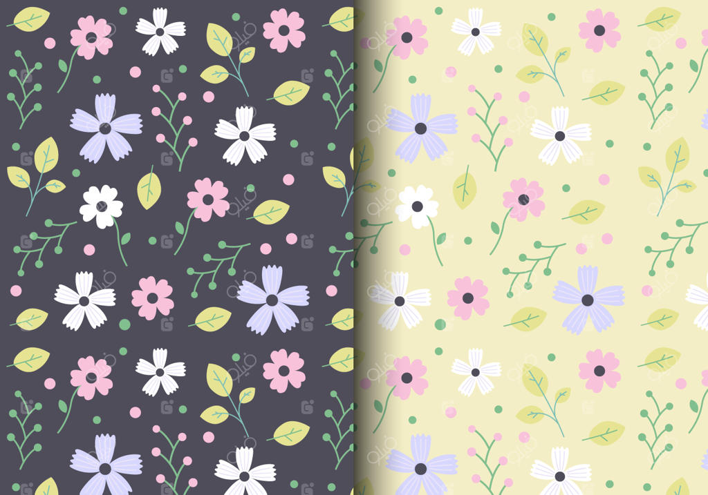 پترن گل‌های بهاری رایگان