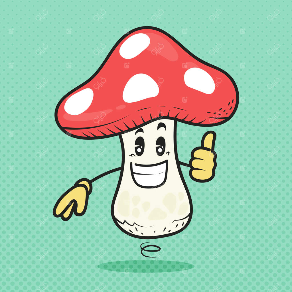 تصویرسازی کارتونی قارچ با طراحی دستی