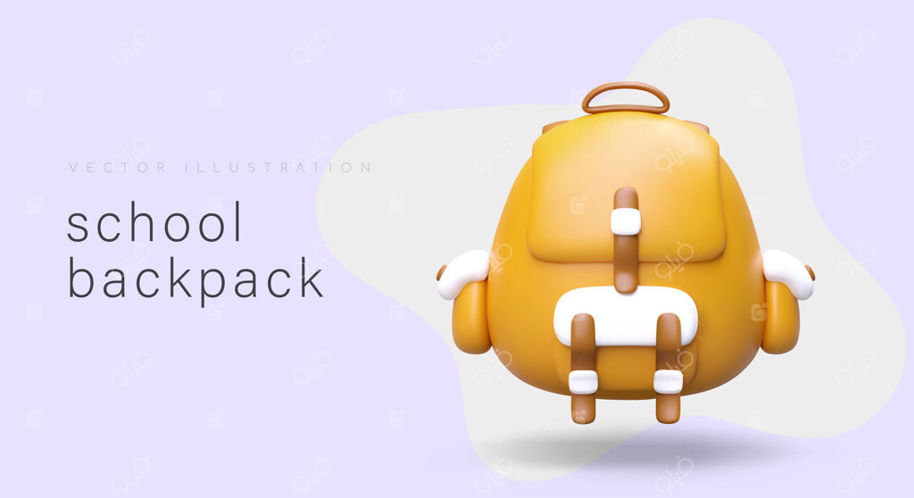 کوله‌پشتی سه بعدی مدرسه، بازگشت به مدرسه، کیف دانش‌آموزی واقع‌گرایانه با جیب و بند