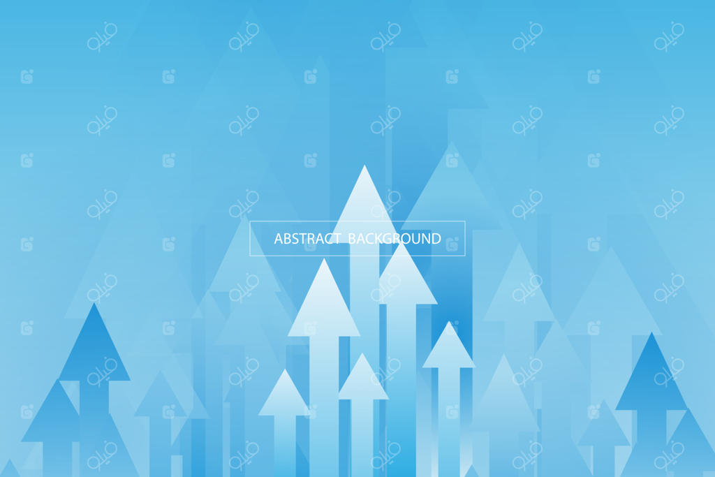 پس‌زمینه‌ای با فلش‌های آبی به سمت بالا. تصویر وکتور