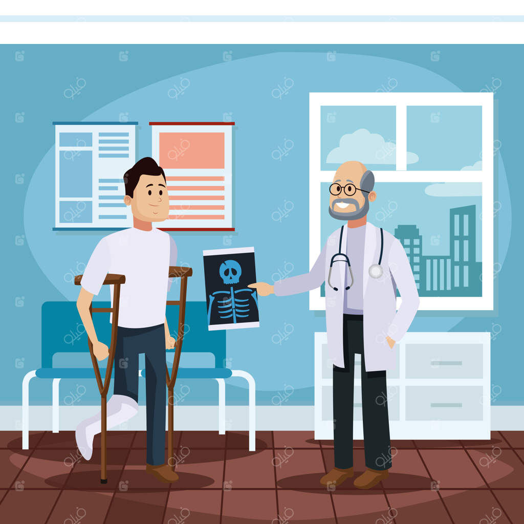 کارتون بیمار در مطب دکتر