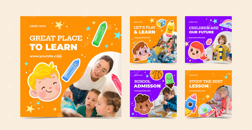 مجموعه پست‌های تخت اینستاگرام برای کودکان