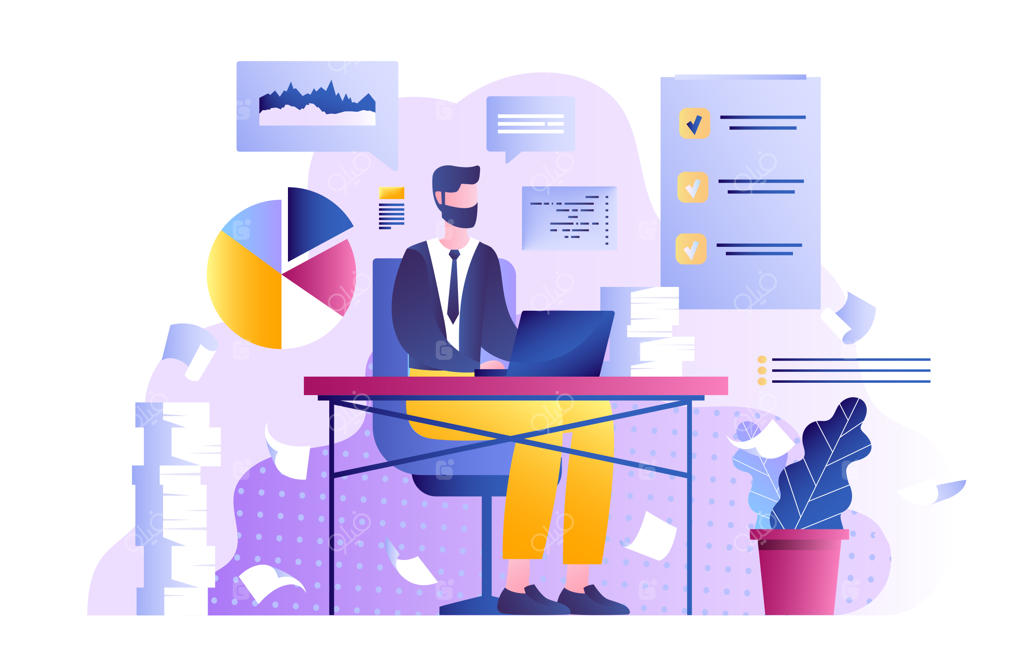 تاجر با لپ‌تاپ