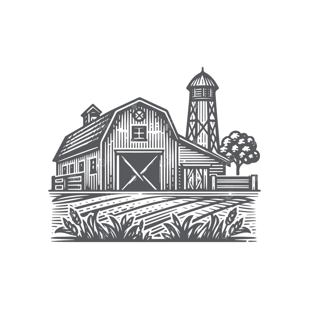 تصویرسازی انبار قدیمی مزرعه