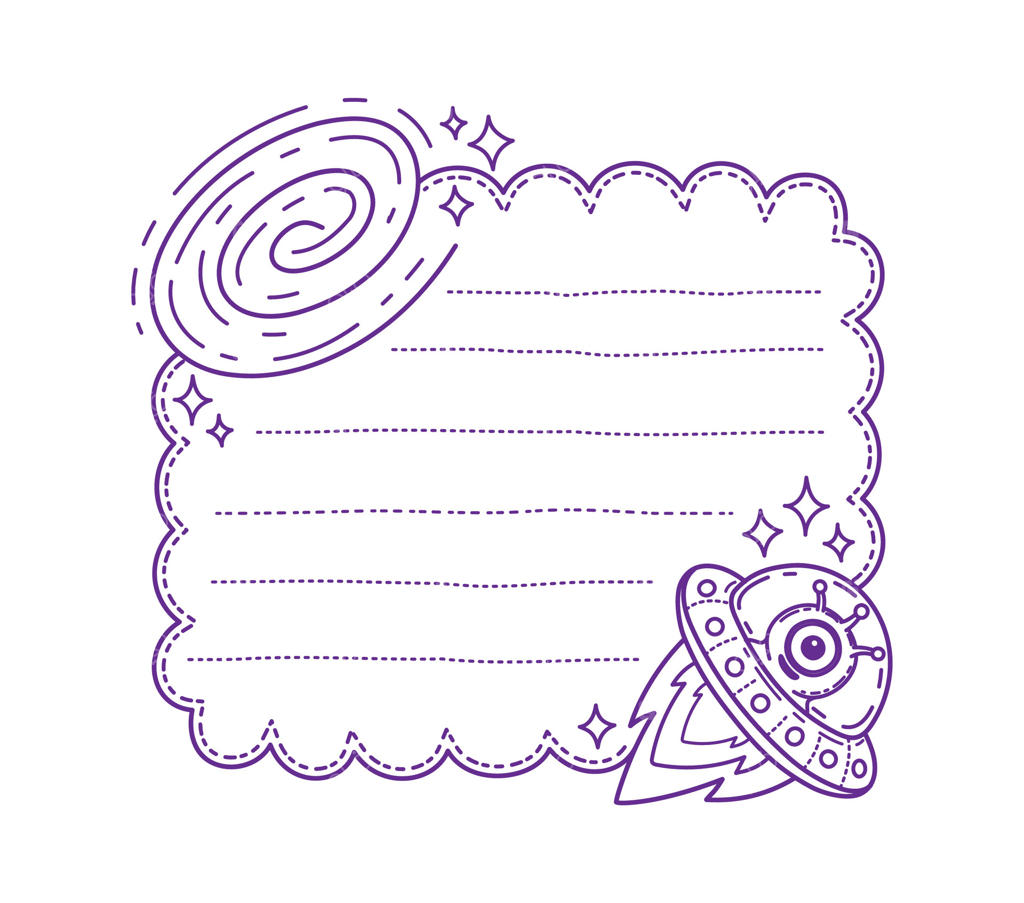 قاب یادداشت کودکان با تم کهکشان و بشقاب پرنده فضایی