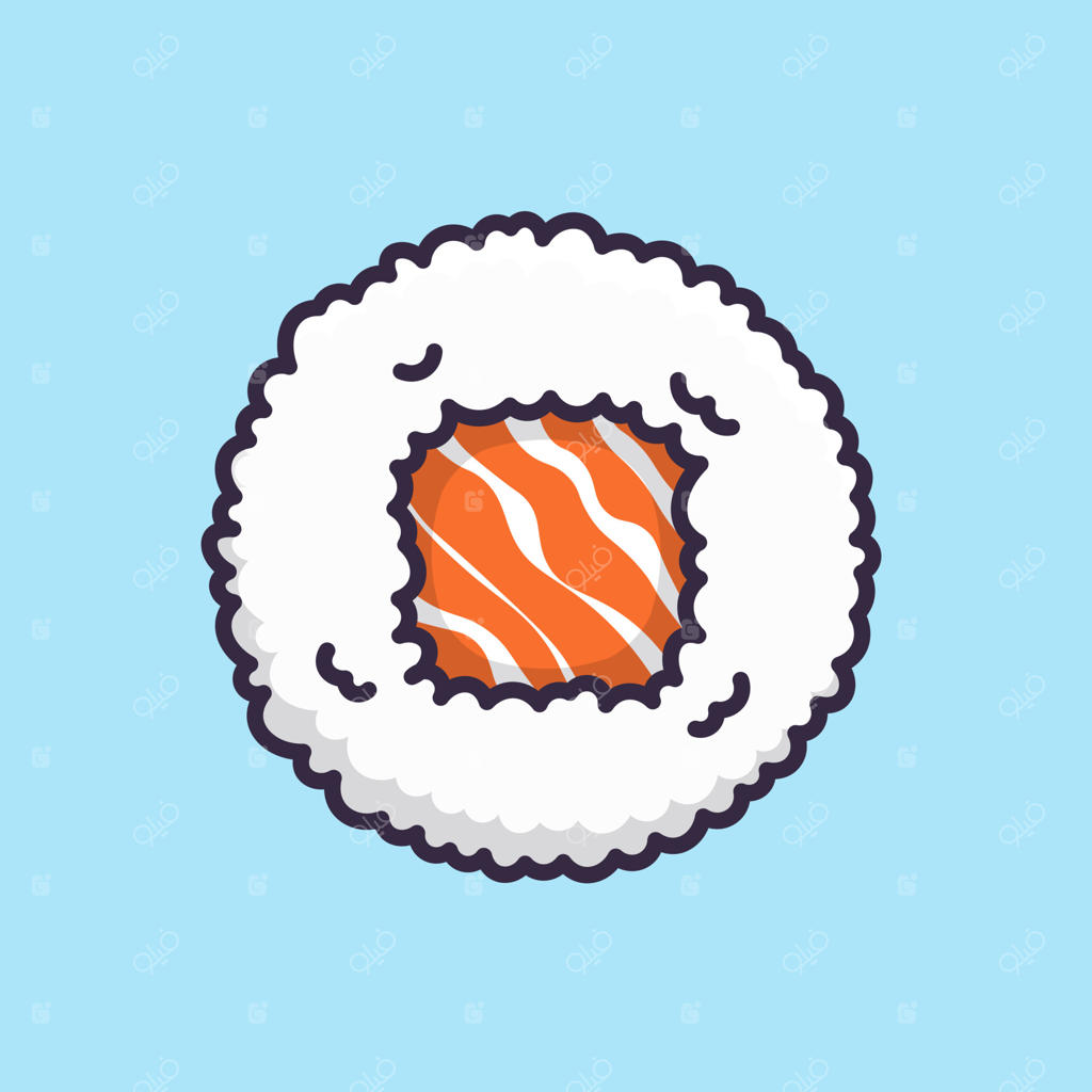 وکتور کارتونی اونیگیری با مغز گوشت