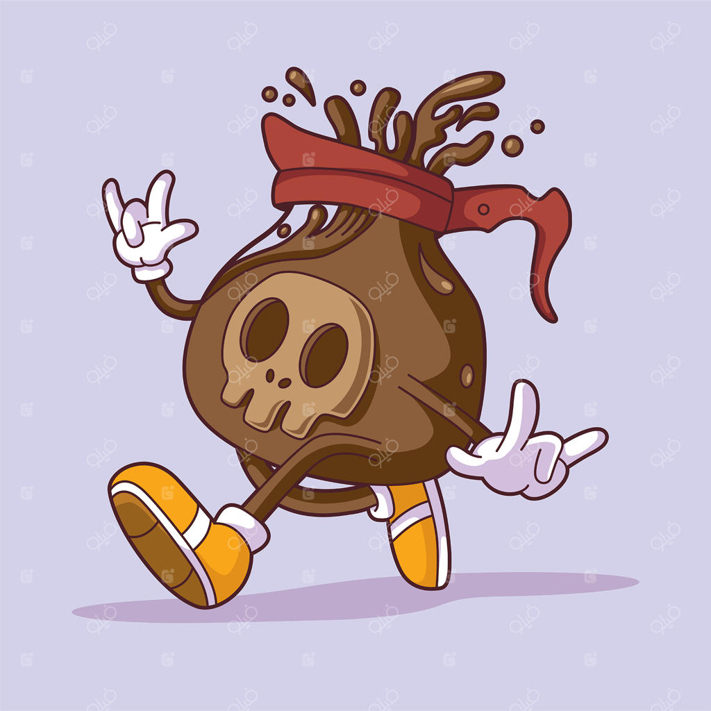 طرح کارتونی دویدن برای قهوه