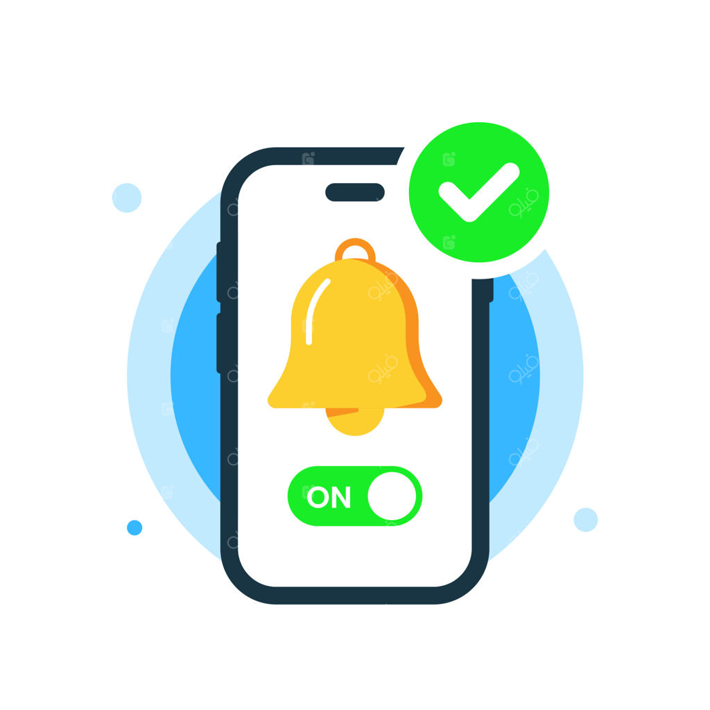 تصویرسازی مفهومی فعال‌سازی موفق اعلان با طراحی تخت، وکتور EPS10. المان گرافیکی مدرن برای صفحه فرود، رابط کاربری حالت خالی، اینفوگرافیک و آیکون