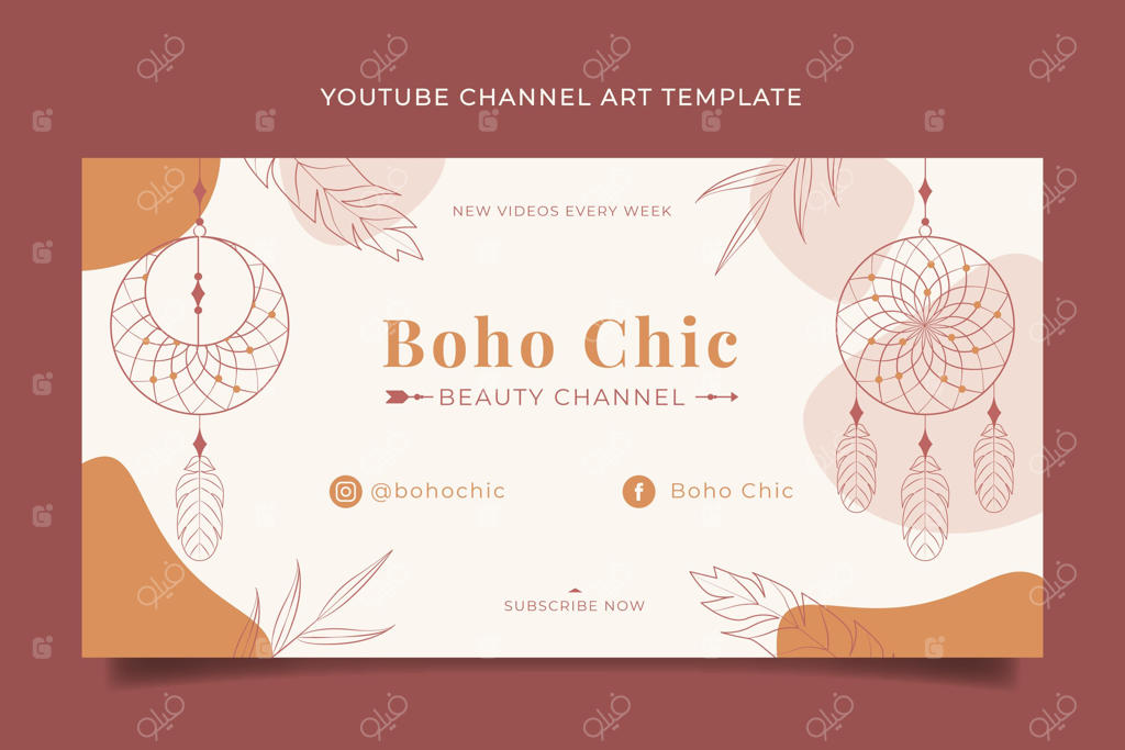 قالب هنری کانال یوتیوب به سبک بوهو با توضیحات کامل
