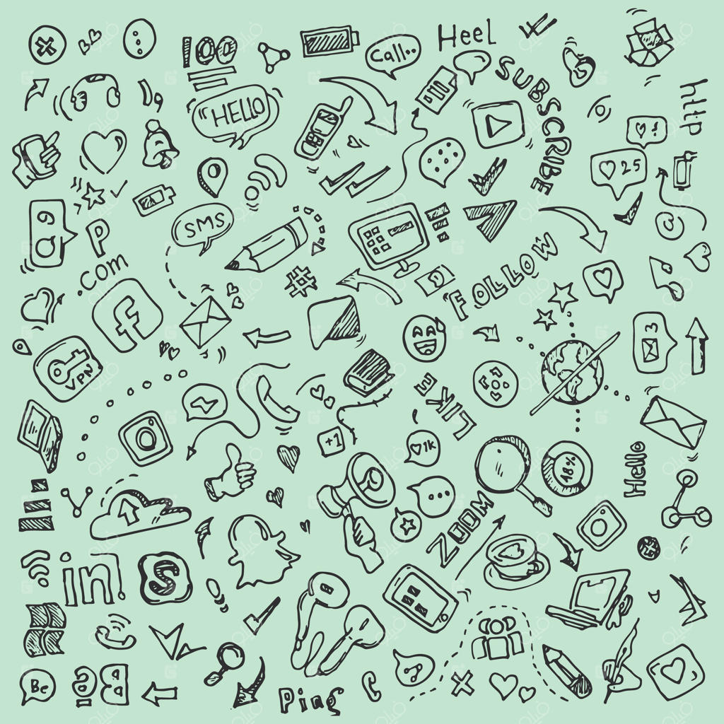 تصویرسازی طرح دستی شبکه‌های اجتماعی