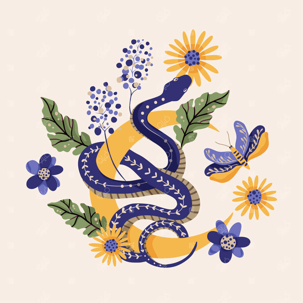 طرح وکتور نقاشی مارها