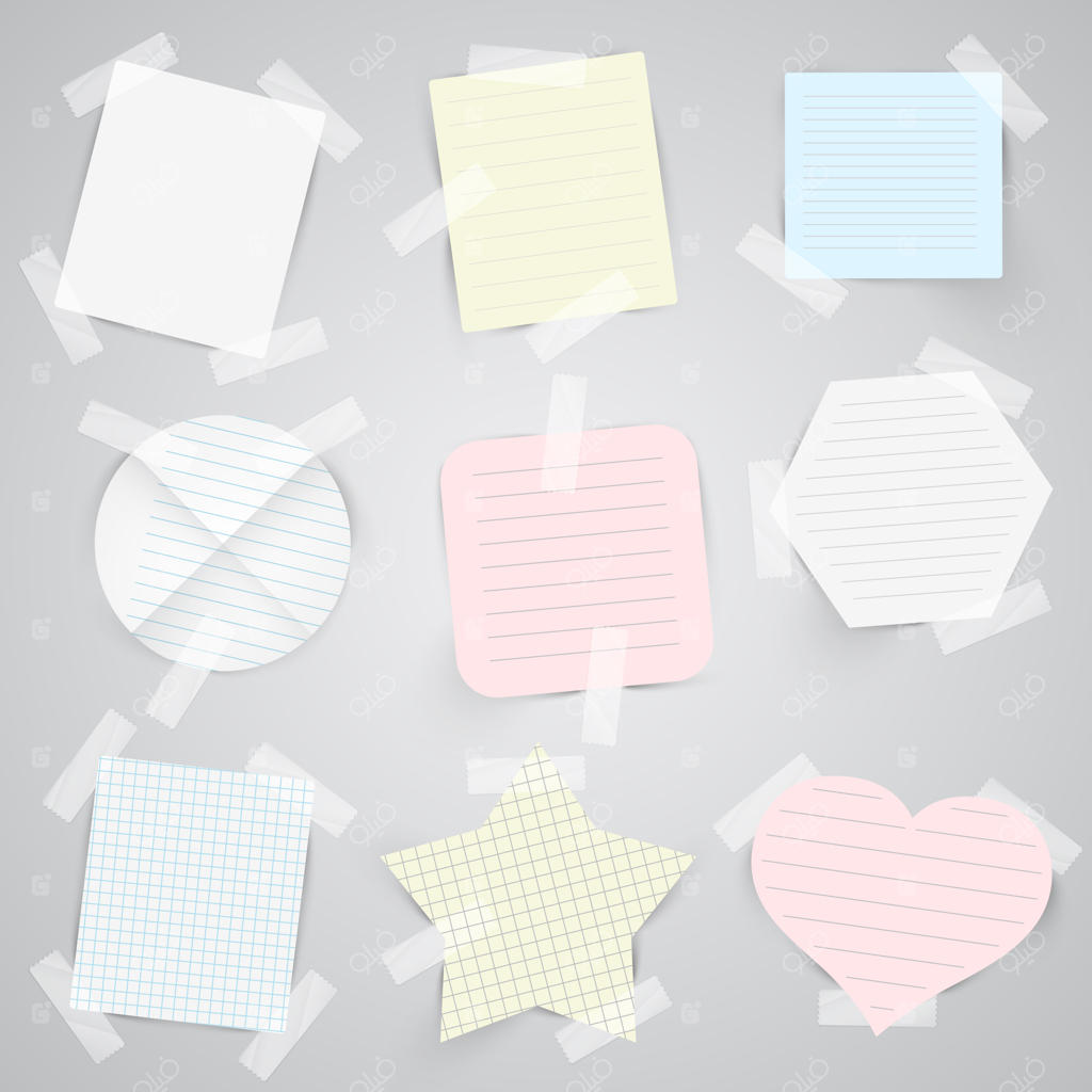 برچسب‌های کاغذی با نوار چسب، وکتور