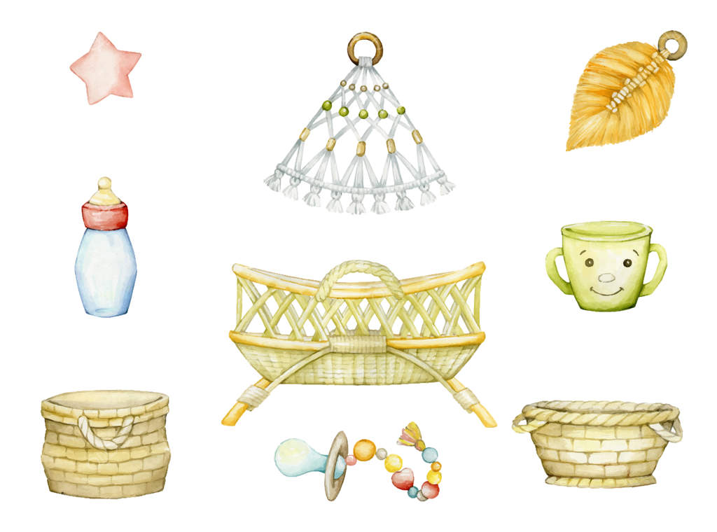 مجموعه‌ای از تصاویر آبرنگی اتاق کودک