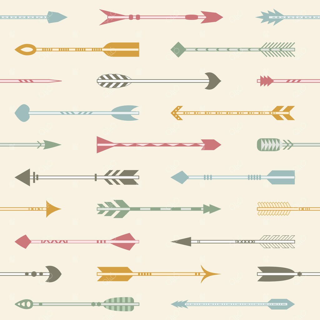 الگوی یکپارچه با پیکان‌های هندی در رنگ‌های متنوع