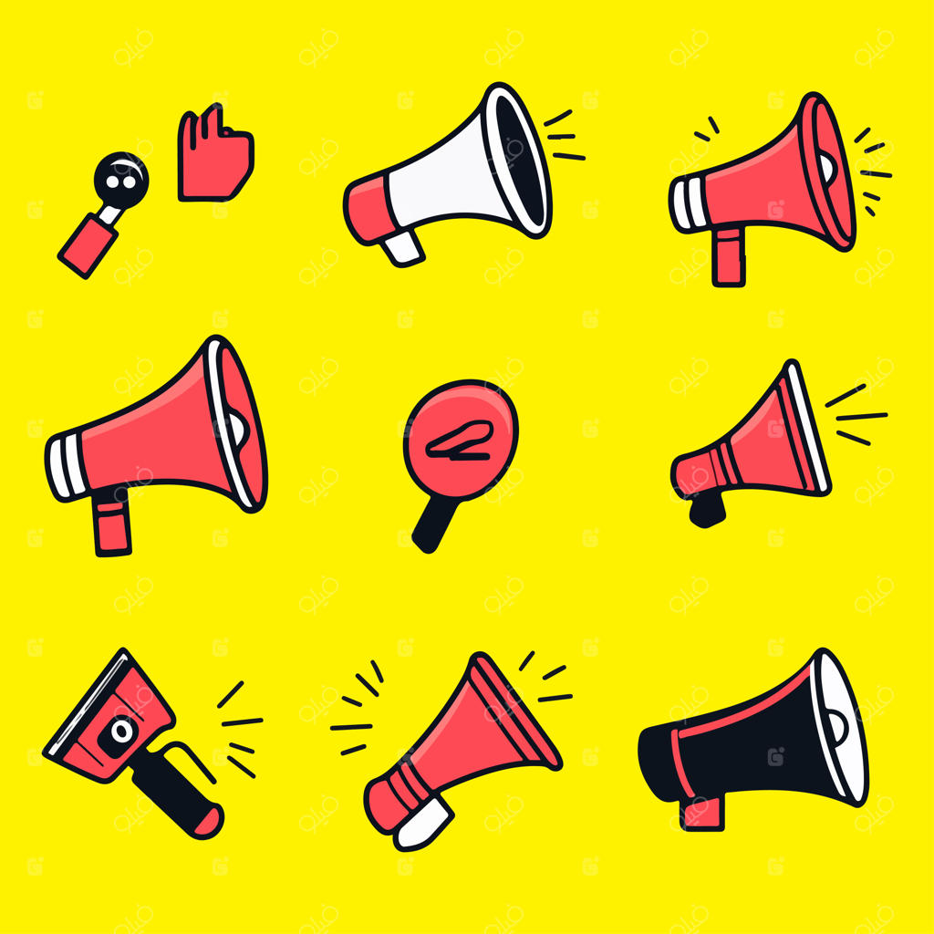 مجموعه وکتور آیکون بلندگو