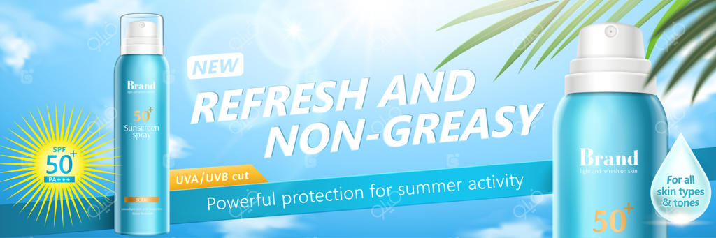 بنر اسپری آفتاب تابستانی