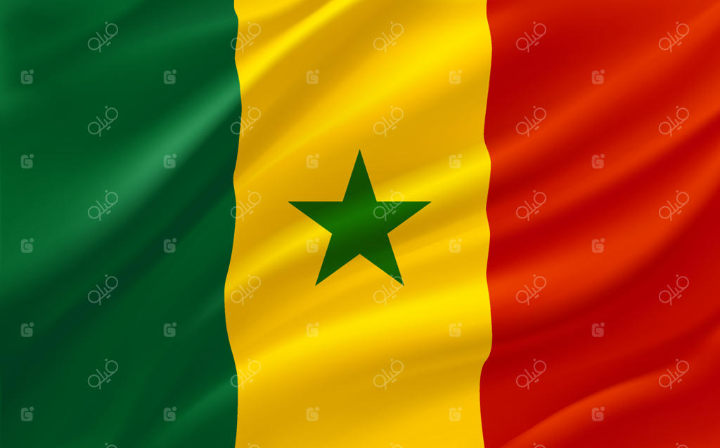 پرچم سنگال. بنر وکتور سه‌بعدی