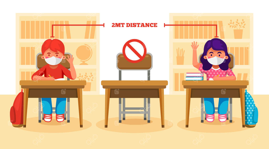 صحنه‌های جدید فاصله‌گذاری اجتماعی در مدرسه