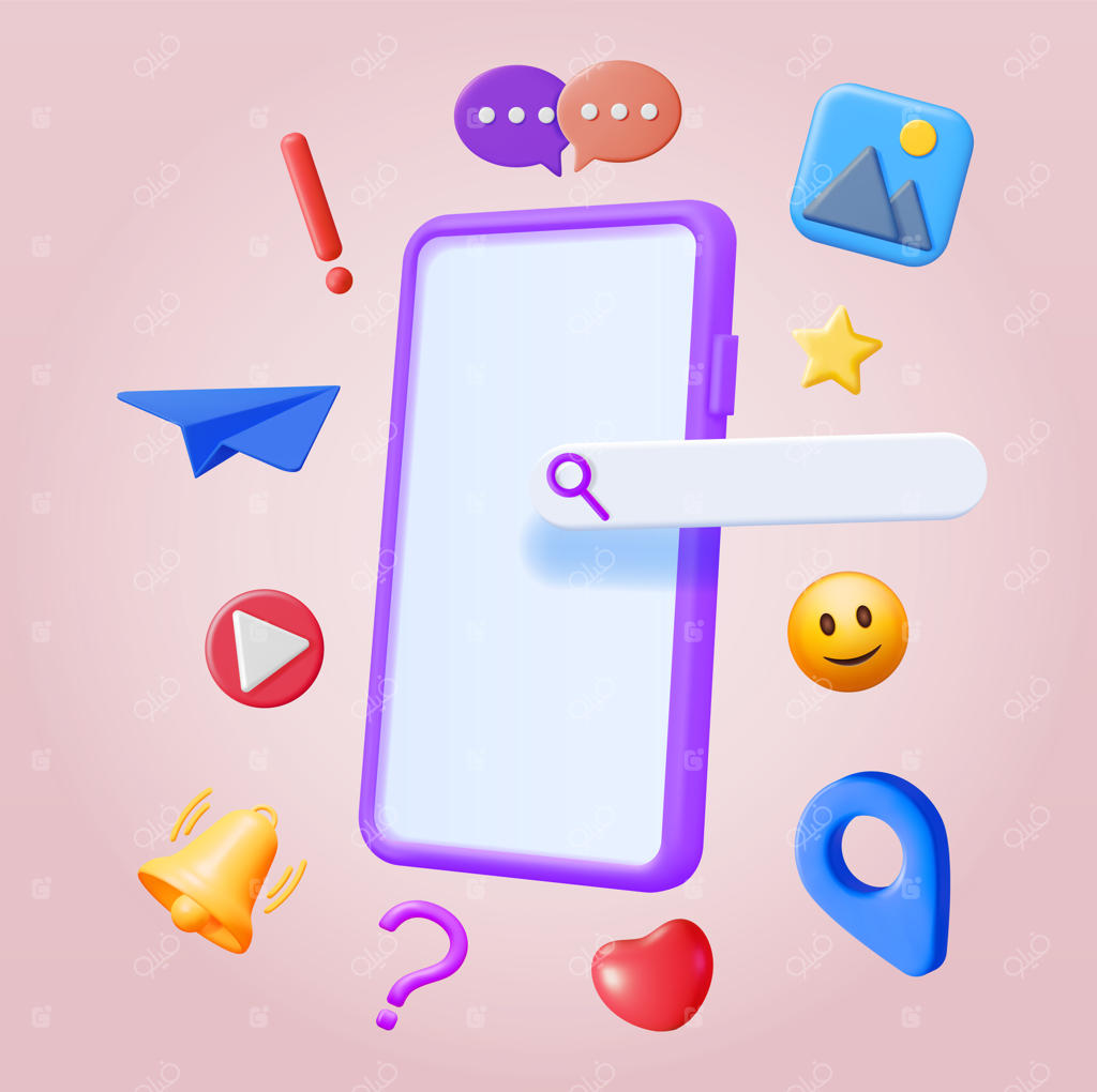 طرح رسانه اجتماعی سه‌بعدی به صورت مجزا