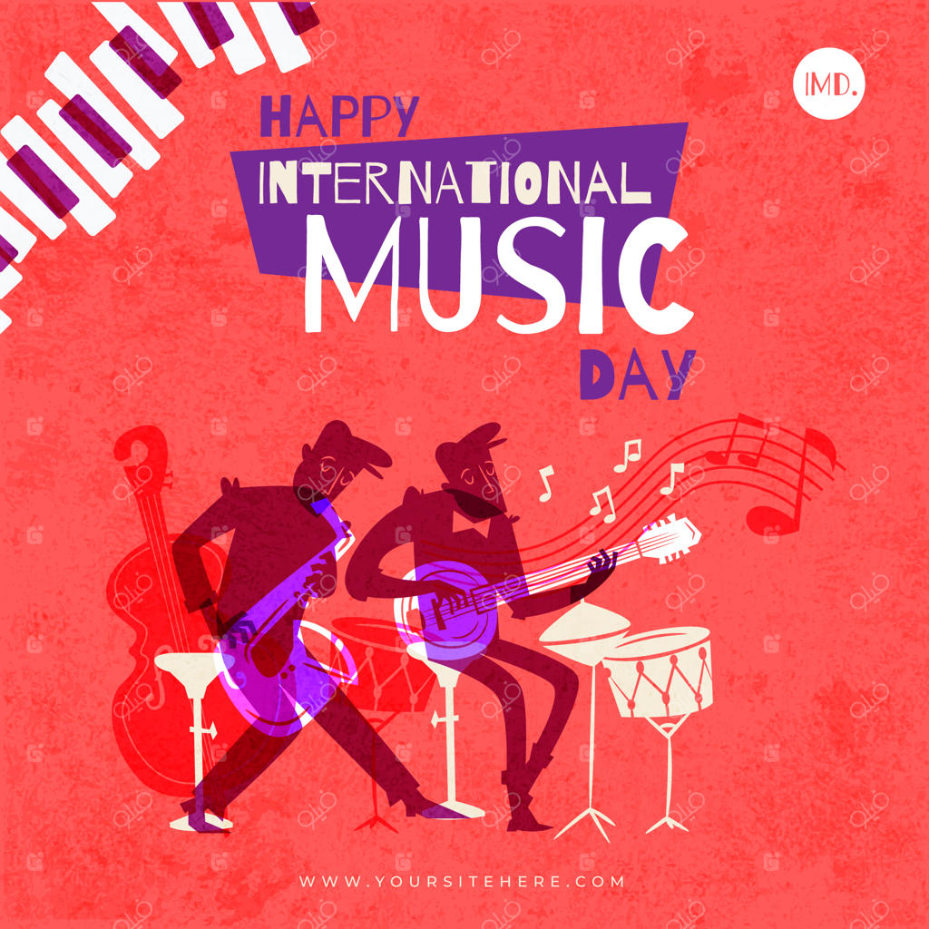 تصویرسازی فلت برای جشن روز جهانی موسیقی