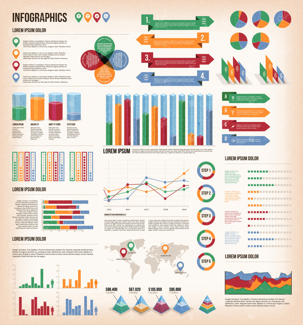 المان‌های اینفوگرافیک وینتیج