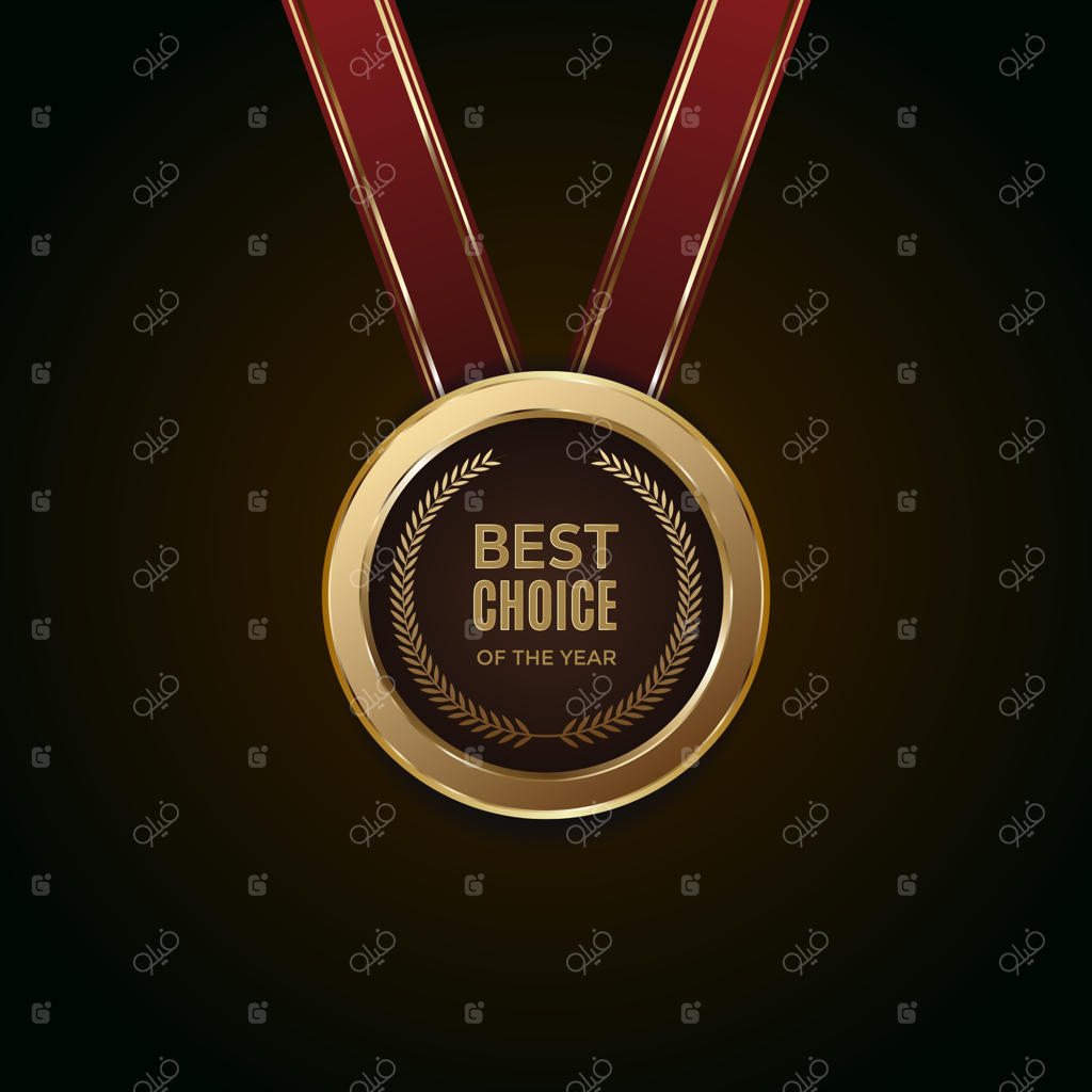 برچسب‌های طلایی با قاب طلایی روی زمینه بژ