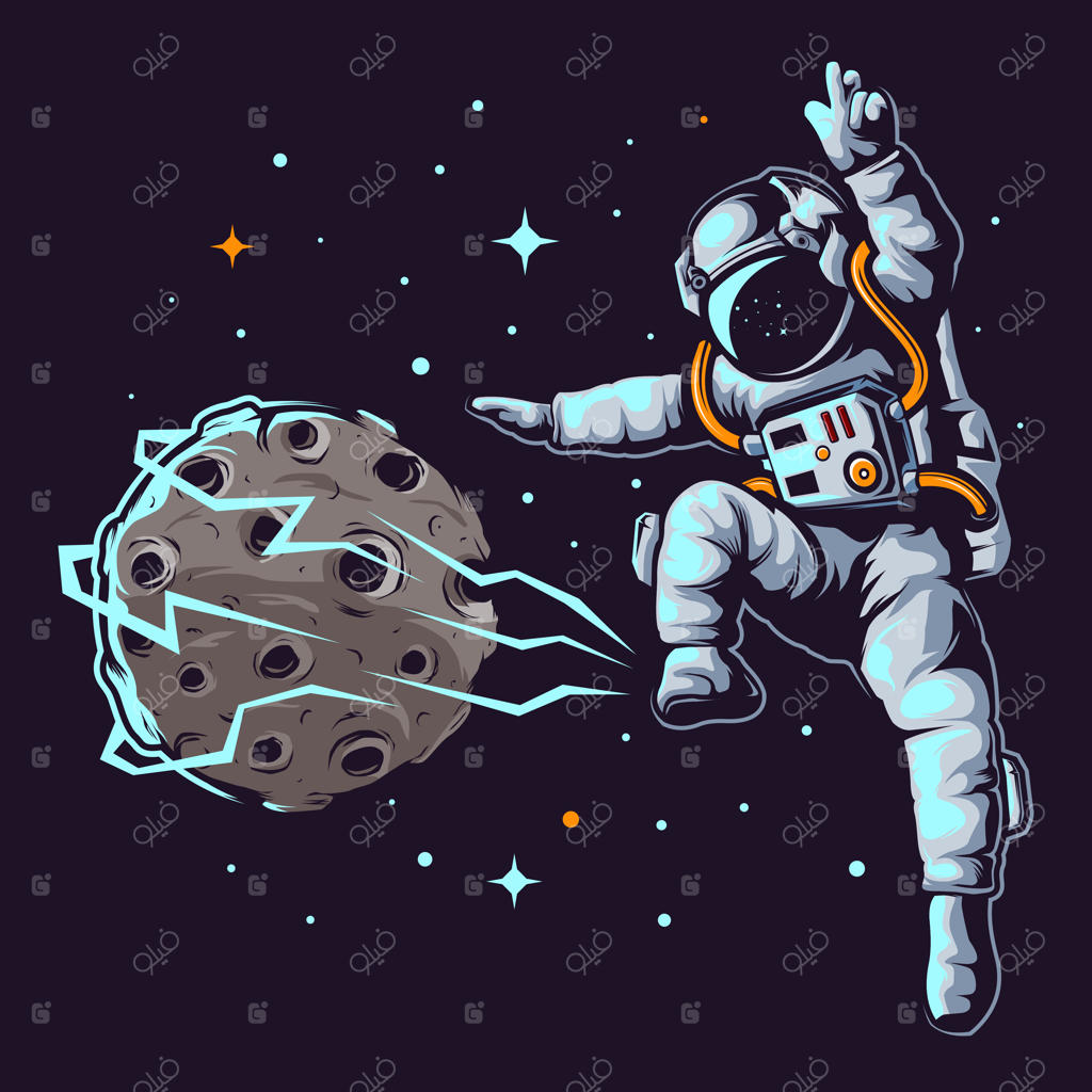 تصویرسازی فضانورد فوتبال‌باز