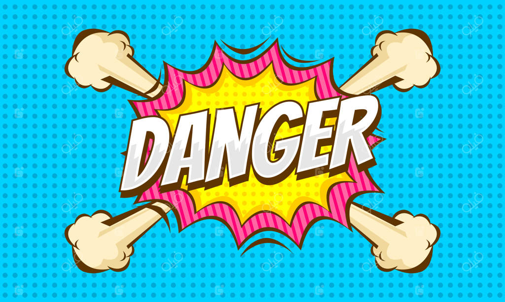 متن خطر به سبک کمدی در پس‌زمینه