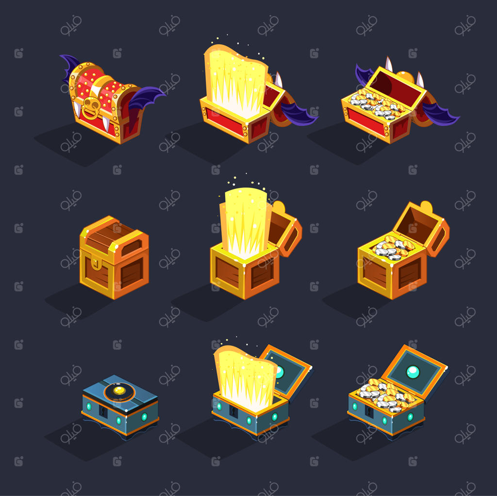 مجموعه مهره‌های شطرنج برای منابع بازی.