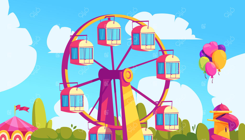 چرخ و فلک کارتونی در شهربازی