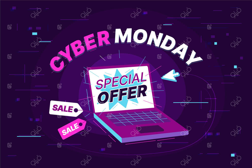 پس‌زمینه تکنولوژی تخت برای دوشنبه سایبری