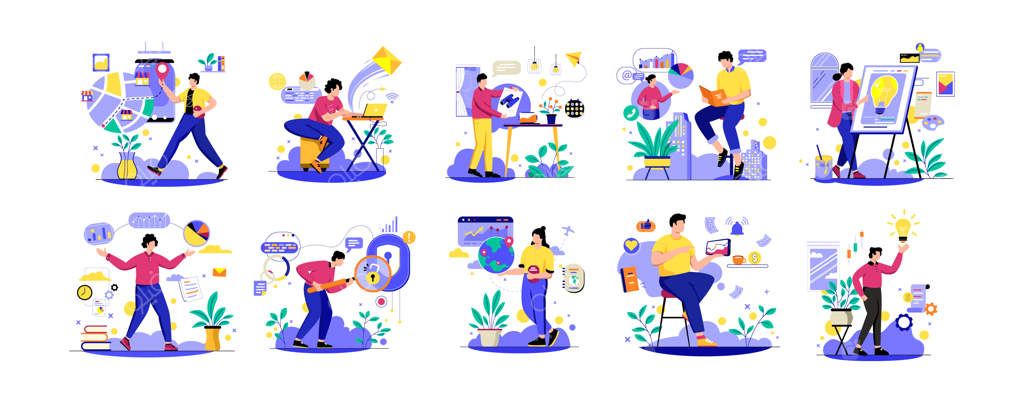 تصویرسازی وکتورهای تجاری در سبک خطی