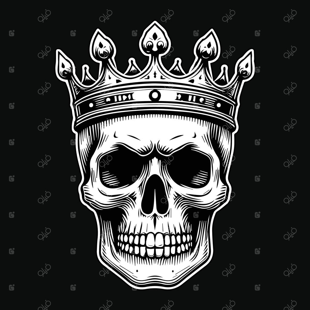 مجموعه نقاشی دستی سر جمجمه بز در سبک هنر تاریک با زاویه‌های متفاوت و خطوط هاشور خورده