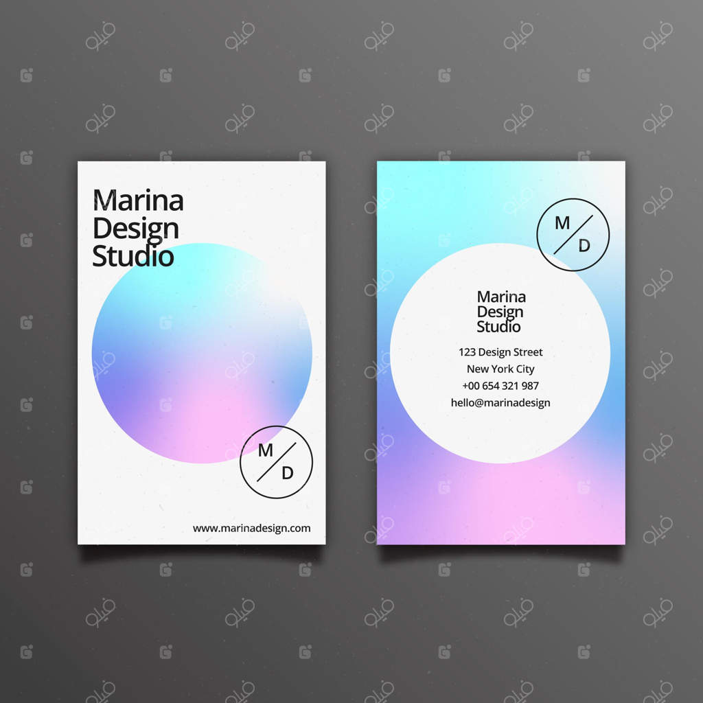 کارت ویزیت با گرادیانت پاستلی